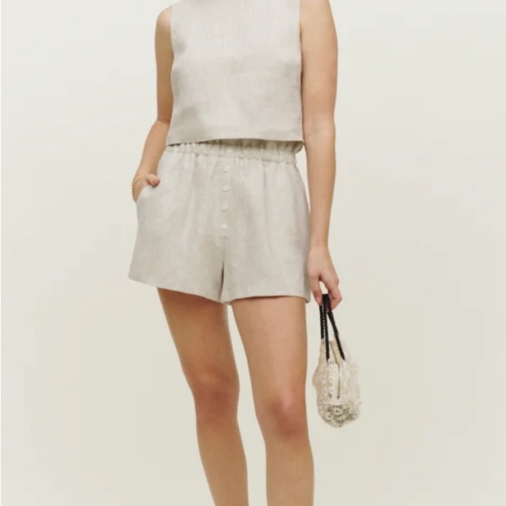 Reformation Paper Bag Linen Shorts - Size 8